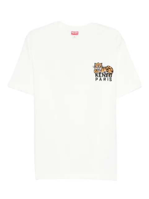 Kenzo tiger-embroidered T-shirt White FF65TS2554SI
