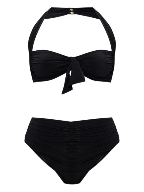 Balmain halterneck ruched bikini Black BKBBT2440001