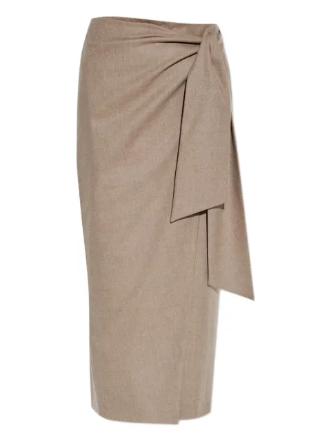 Max Mara Bingo wrap-tie midi skirt Neutrals 2521106012600