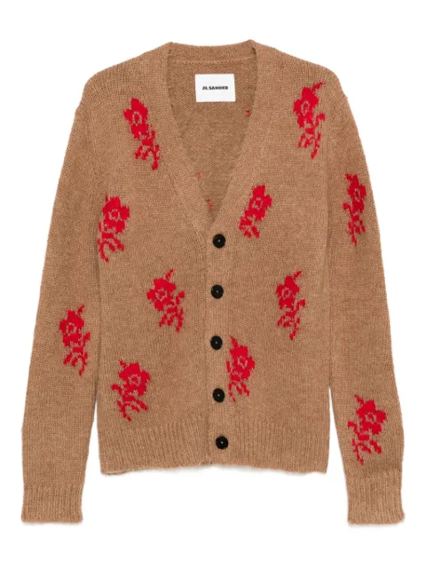 Jil Sander rose-detailed cardigan Brown J22HP0047J14786