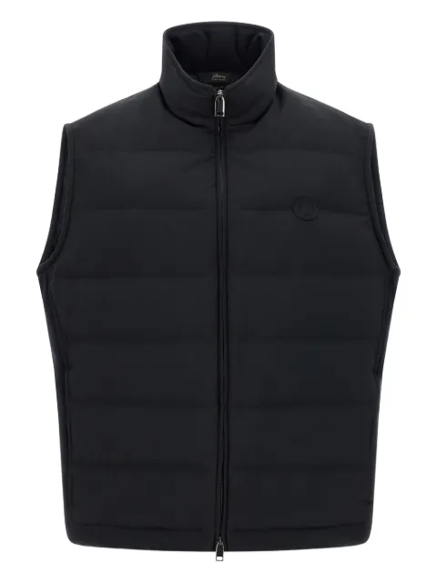 Brioni quilted logo-patch gilet Blue SWLV0LPA9064000