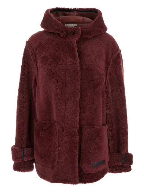 Marni hooded fleece jacket Red JKMX0364A0ULM124