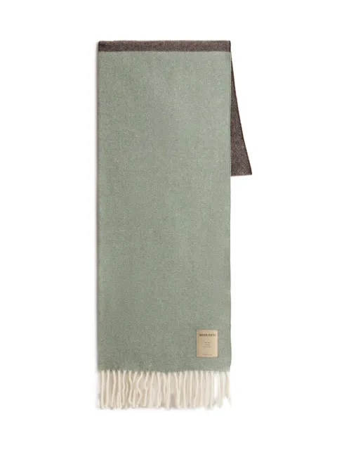 Woolrich wool fringed scarf Green CFWWAC2009FRUT5142