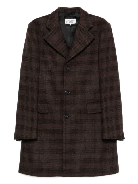 MM6 Maison Margiela checkered coat Brown SH0AA0013M35472