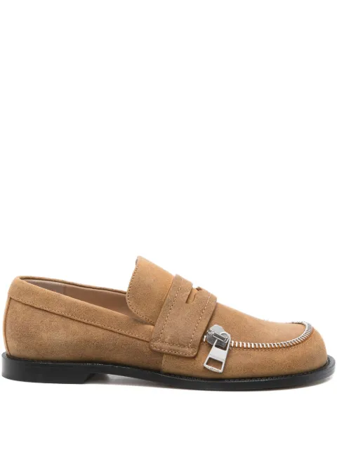 JW Anderson zip-detail penny loafers Neutrals ANW45040A22011