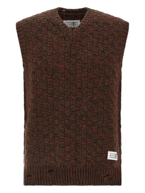 MM6 Maison Margiela sleeveless sweater Brown SH2FB0026M13174