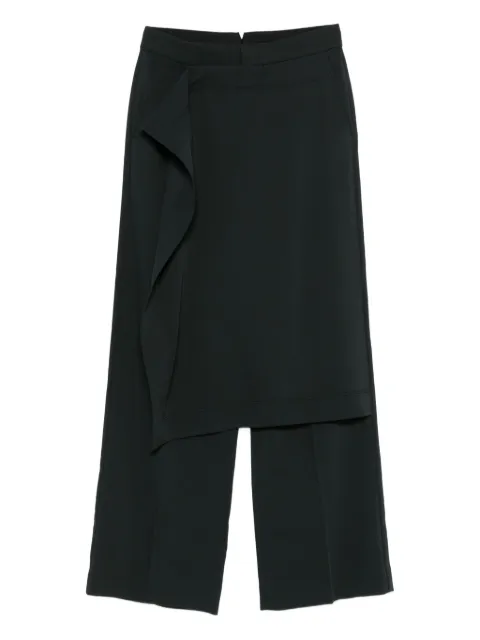 AMI Paris ruffled-overlay straight trousers Black FTR809WV0067