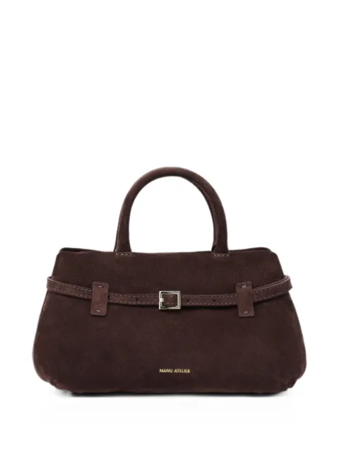 Manu Atelier 25 Le Cambon suede tote bag Brown 2024377LECAMBON25DEEPBROWN