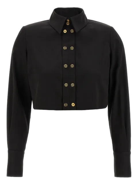Elisabetta Franchi padded-shoulder button-front shirt Black CA09756E2