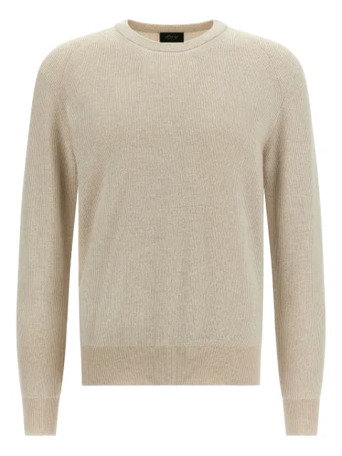 Brioni ribbed crew-neck sweater Neutrals UMQ90LOCK129790