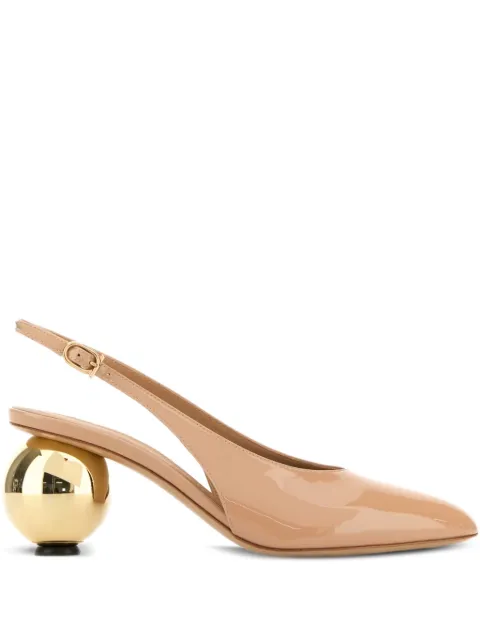 Ferragamo 70mm Tessie sphere-heel slingback pumps Neutrals 01K443784880