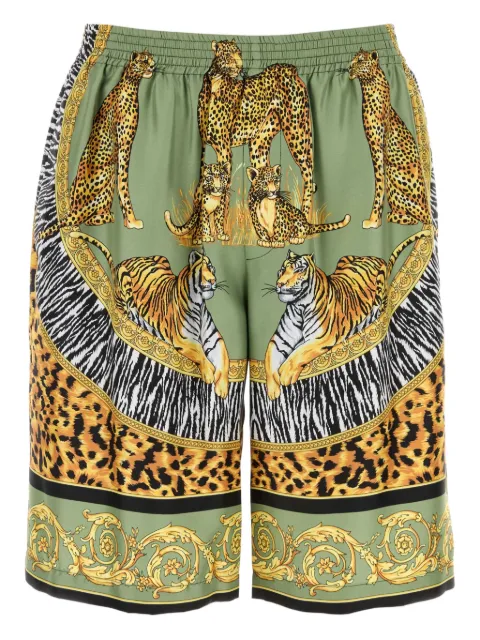 Versace printed silk bermuda shorts Green 10024761A15792