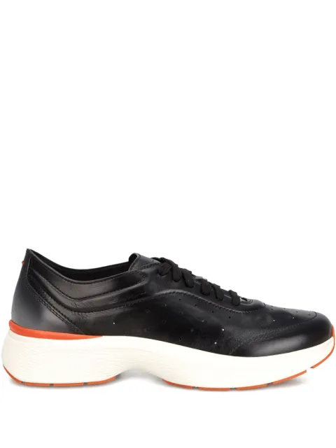 Santoni perforated leather low-top sneakers Black MBBC22070BARTOIL
