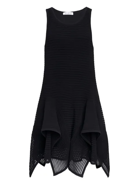 Alaïa sleeveless ruffled-hem midi dress Black AA9R2710K074B995