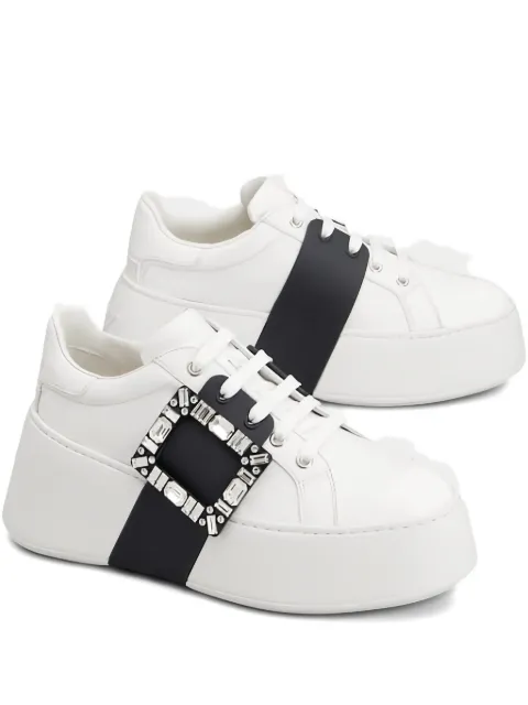 Roger Vivier Viv' Skate buckle-embellished sneakers White RVW73729110LXQ9