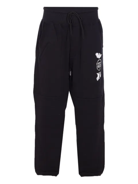 Y-3 graphic-logo cuffed trousers JX7267