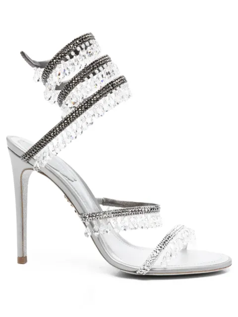 René Caovilla 105mm crystal-embellished spiral sandals Silver C12535105R001X140
