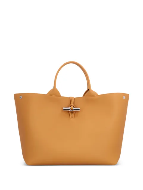 Longchamp L Le Roseau leather tote bag Brown 10290HFP371