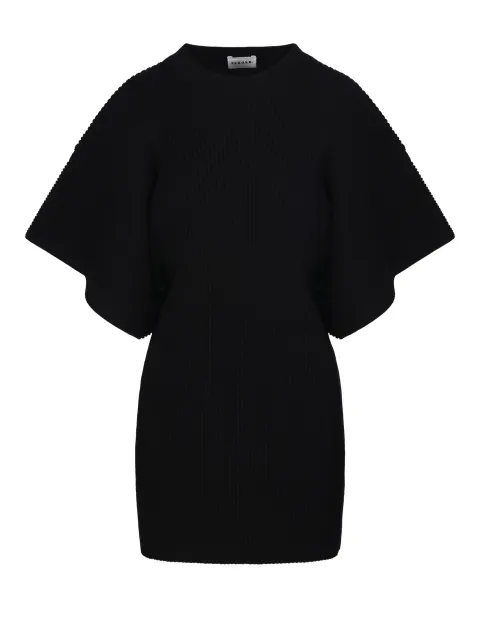 P.A.R.O.S.H. ribbed flared-sleeve mini dress Black RILLAD550924