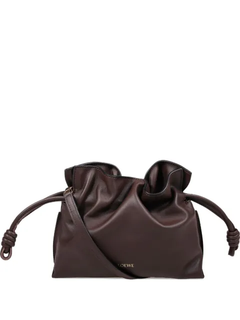 LOEWE mini Flamenco leather clutch bag Brown A411FC2XA6LE