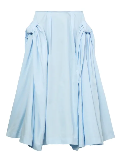 Simone Rocha pleated panelled midi skirt Blue 31631025COTTONPOPLINBABYBLUE