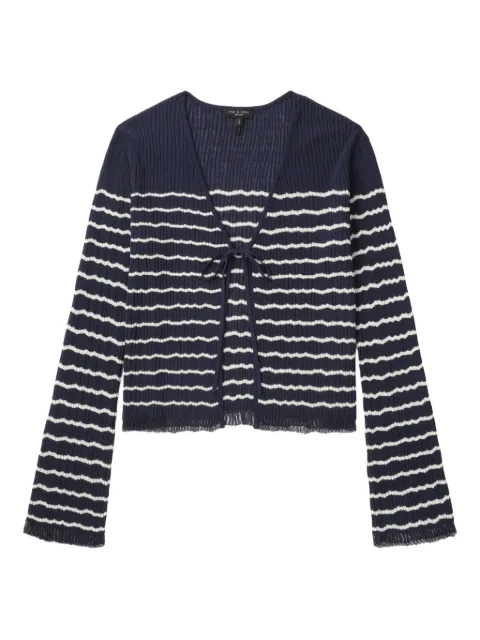rag & bone tie-front striped cardigan Blue WAS25P023UG23