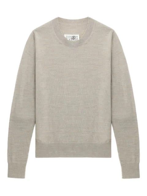 MM6 Maison Margiela elbow-patch crew-neck sweater Neutrals S52HL0047M13133