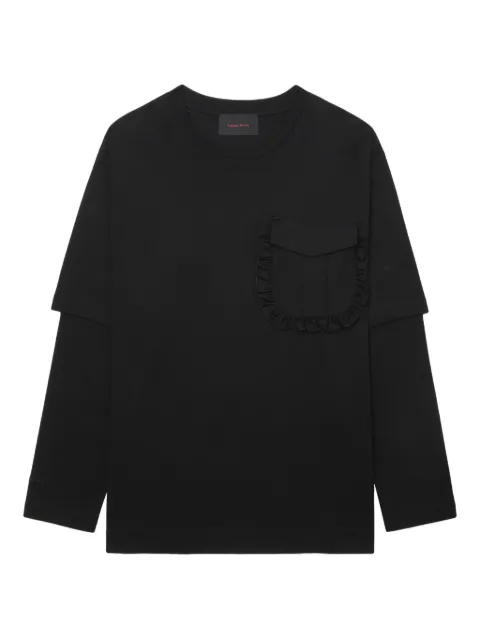 Simone Rocha ruffle-pocket layered T-shirt Black 53790553COTTONJERSEYBLACK