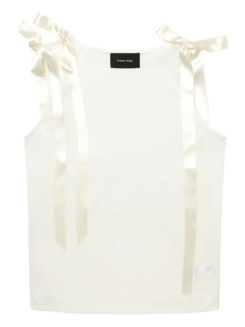 Simone Rocha ribbon-detail sleeveless top White 53660571FINEJERSEYIVORY