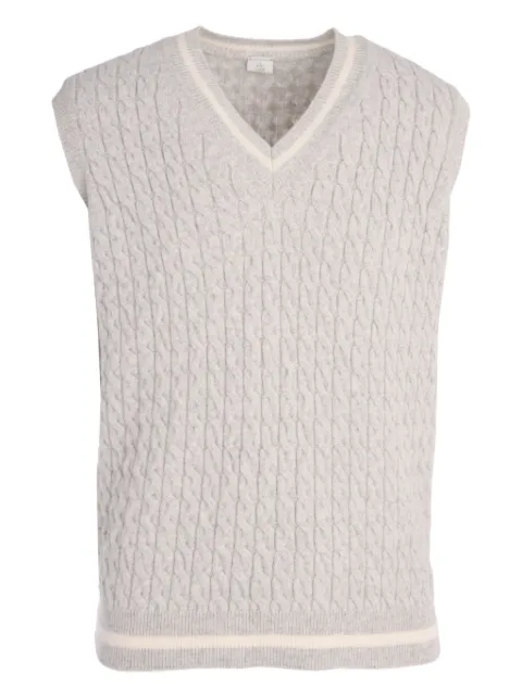Eleventy cable-knit V-neck sweater Grey L76MAGL01MAG0L010