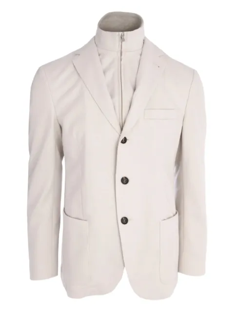 Eleventy layered single-breasted blazer Neutrals L75GIAK07TES0L163