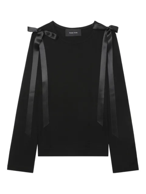 Simone Rocha ribbon-detail long-sleeve T-shirt Black 53670571FINEJERSEYBLACK
