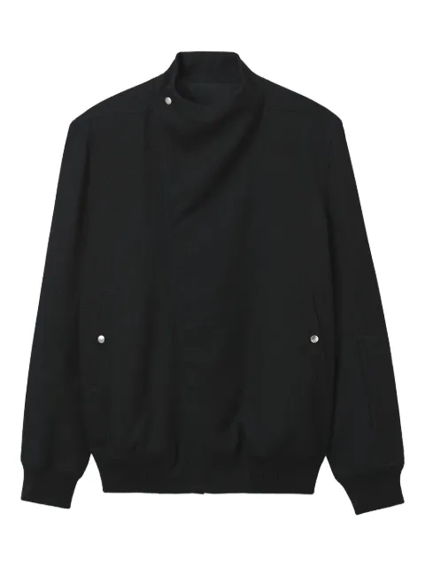 Rick Owens high-neck asymmetrical jacket Black RU02E1760WD