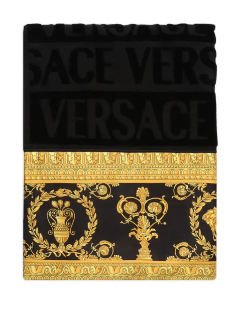 Versace Home Barocco-print towel Black ZSET5TO01ZCOSP052
