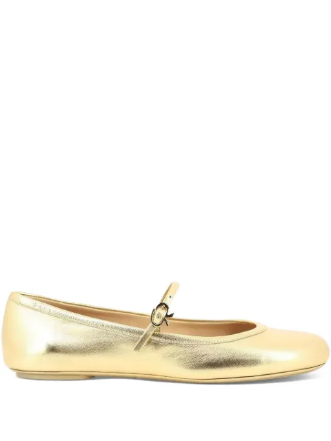 Gianvito Rossi buckle-strap round-toe ballet flats Yellow G2222305GOMNPSMEKO