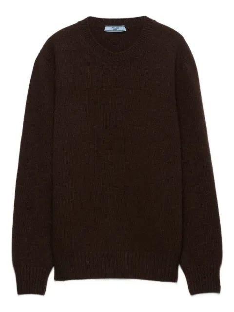 Prada ribbed-knit crew-neck sweater Brown P24A3ZS23213XA
