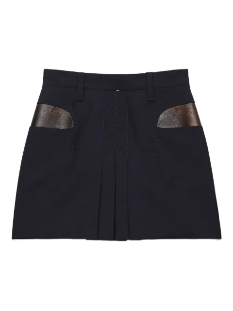 Prada leather-pocket pleated mini skirt Blue P133WESOOO12I1