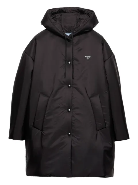 Prada hooded snap-fit fastening coat Black 29D960SOOO1WQ9
