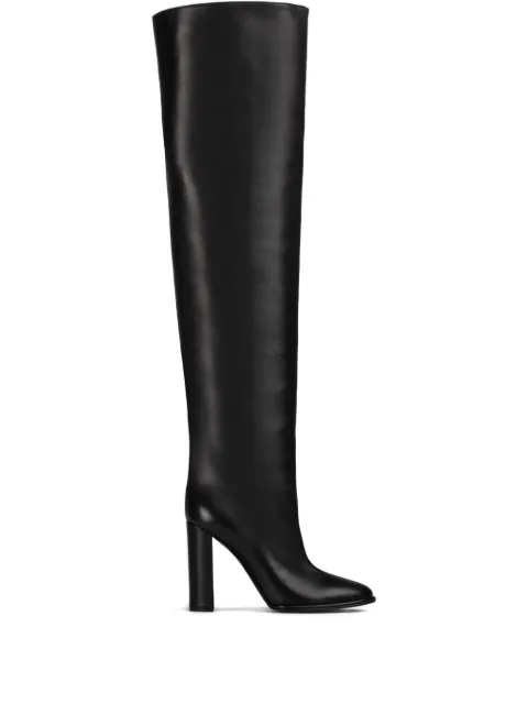 Le Silla 110mm Elsa block-heel leather boots Black 7053E100RBPPGLO