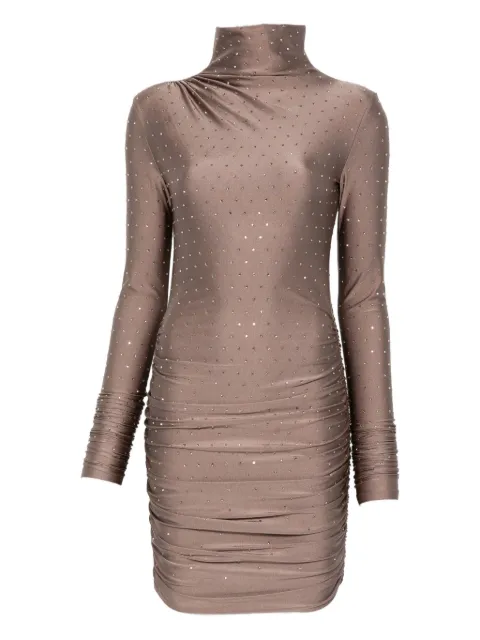 THE ANDAMANE high-neck rhinestone-embellished dress Neutrals T180166BTJP062