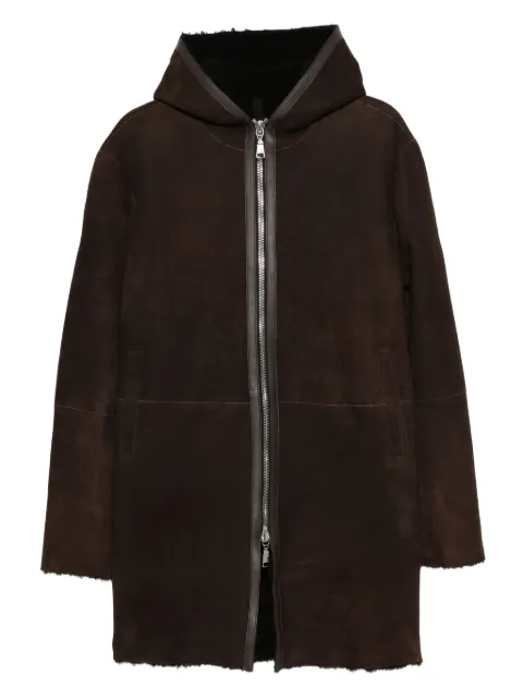 Tagliatore hooded zip-up coat Brown WILSONCHI2509MORO