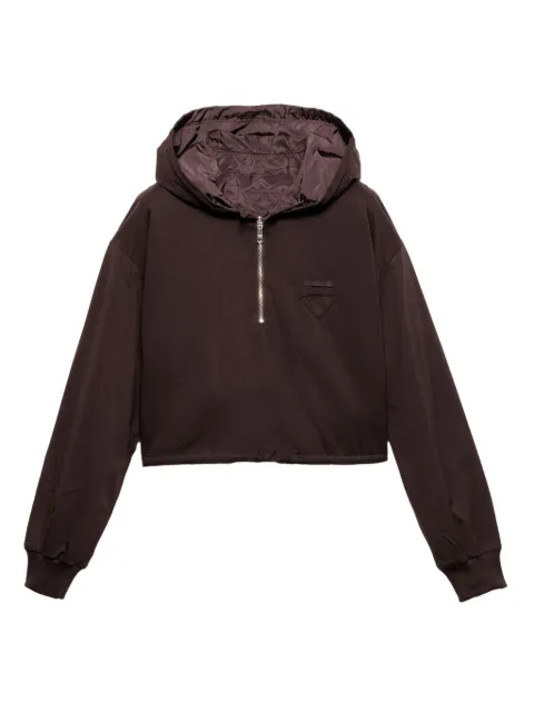 Prada drawstring-hem hoodie Brown 134719SOOO17XE