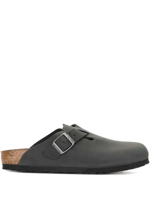 Birkenstock Boston buckle leather mules Black 059463BLACK