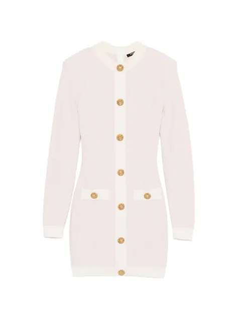 Balmain buttoned mini dress Pink GF1R8920KJ48