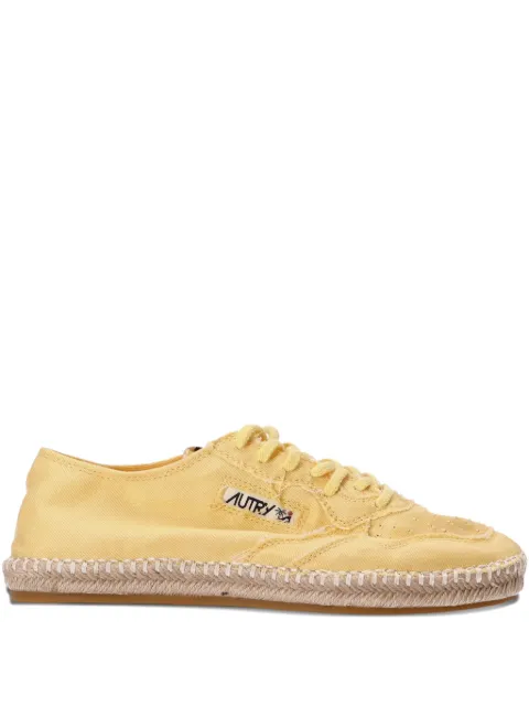 Autry Sandy lace-up canvas sneakers Yellow ESLWCV03