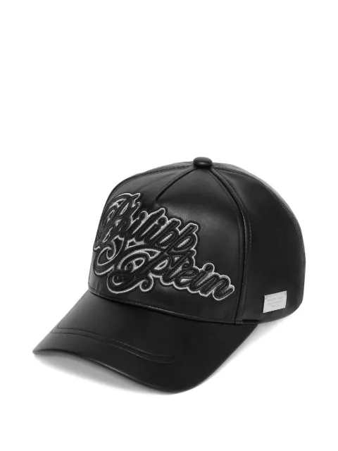 Philipp Plein eco leather cap signature Black FAEAUAC0679PTE003N