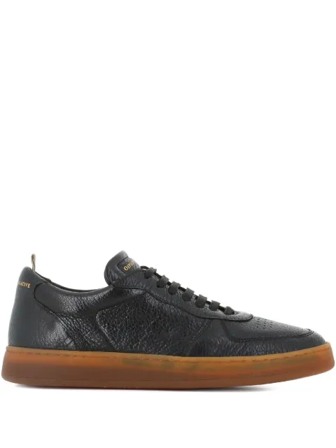 Officine Creative leather textured sneakers Black OCUASSE001CER23101