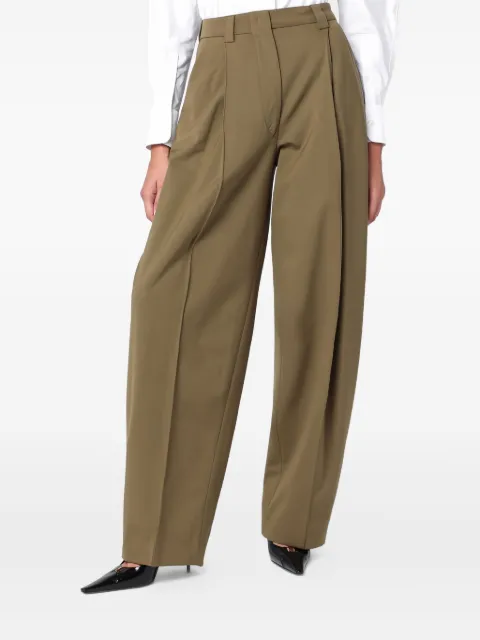 THELATEST pleated-front balloon trousers Green TLWC3104W0206ABTPT0370