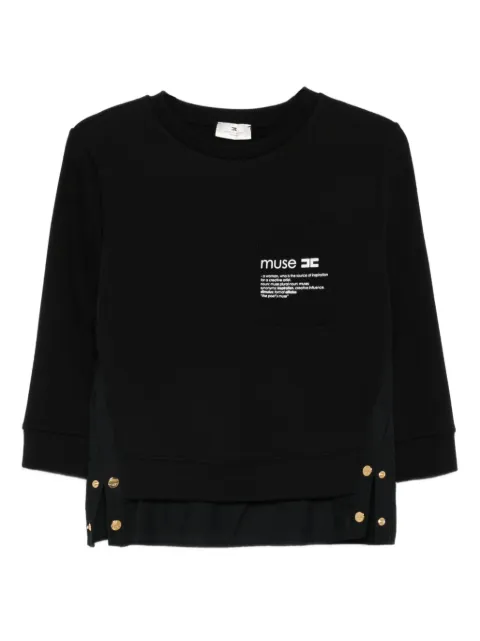 Elisabetta Franchi button-detail T-shirt Black MD00656E2
