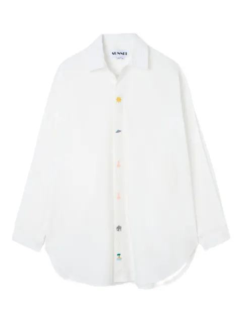 Sunnei Mega embroidered shirt White RTWXSHR052COT099